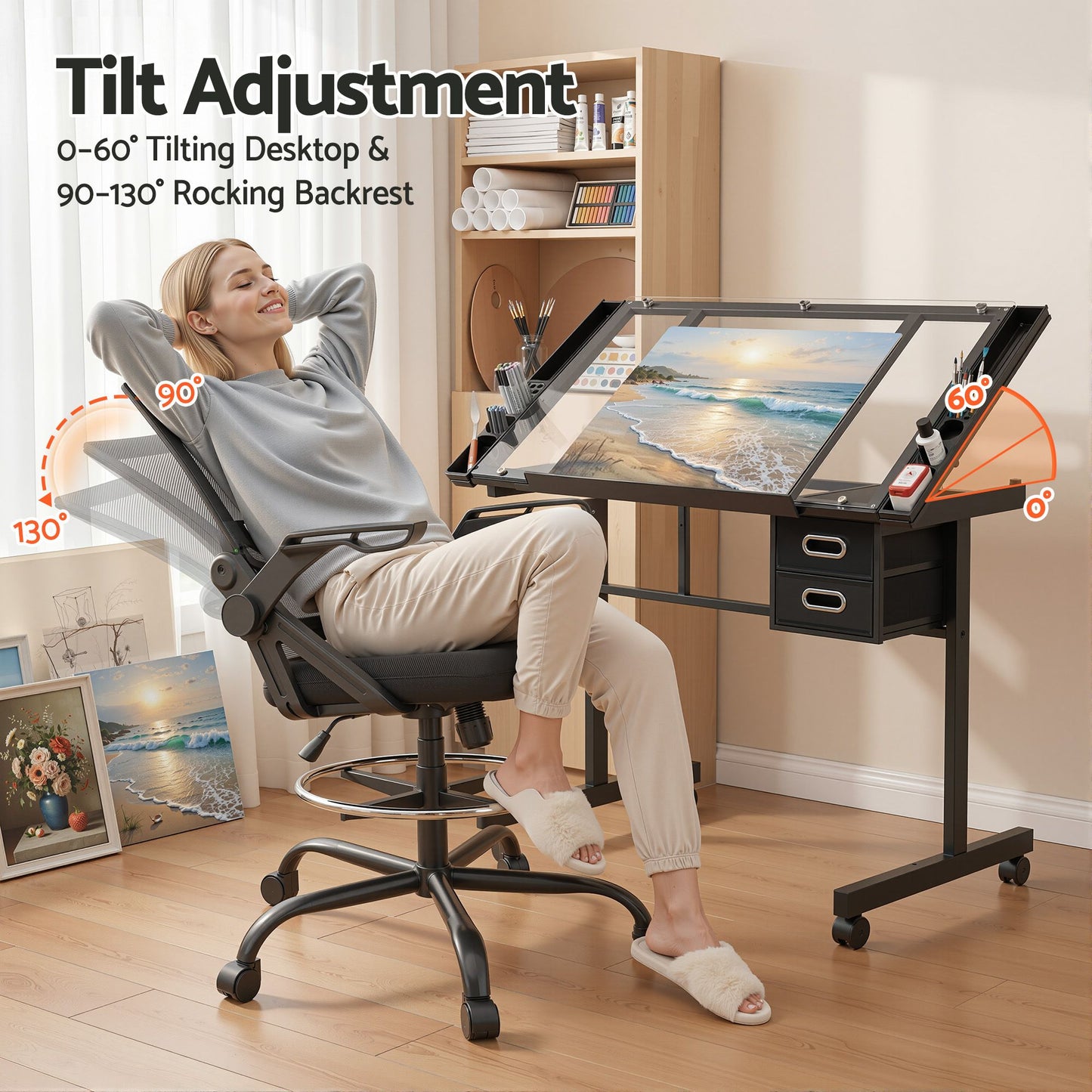 Artiss Drafting Table & Chair Set