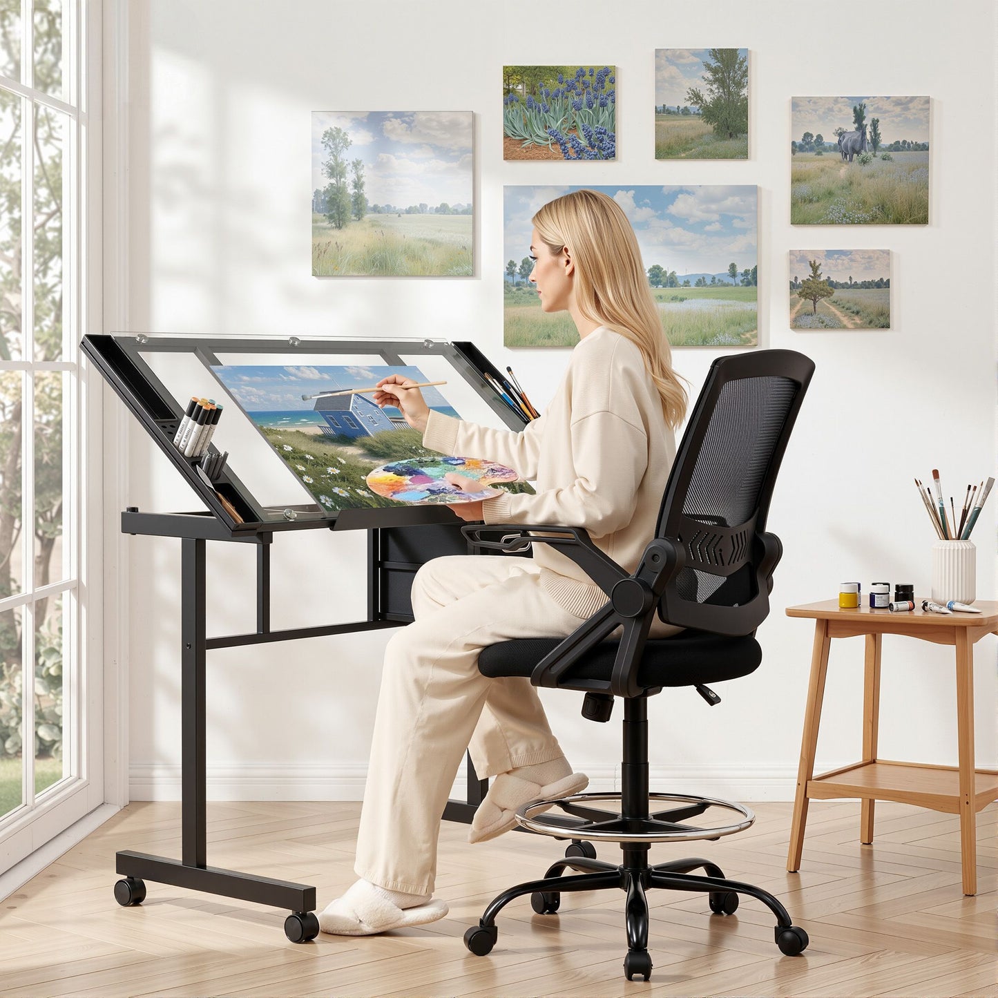Artiss Drafting Table & Chair Set
