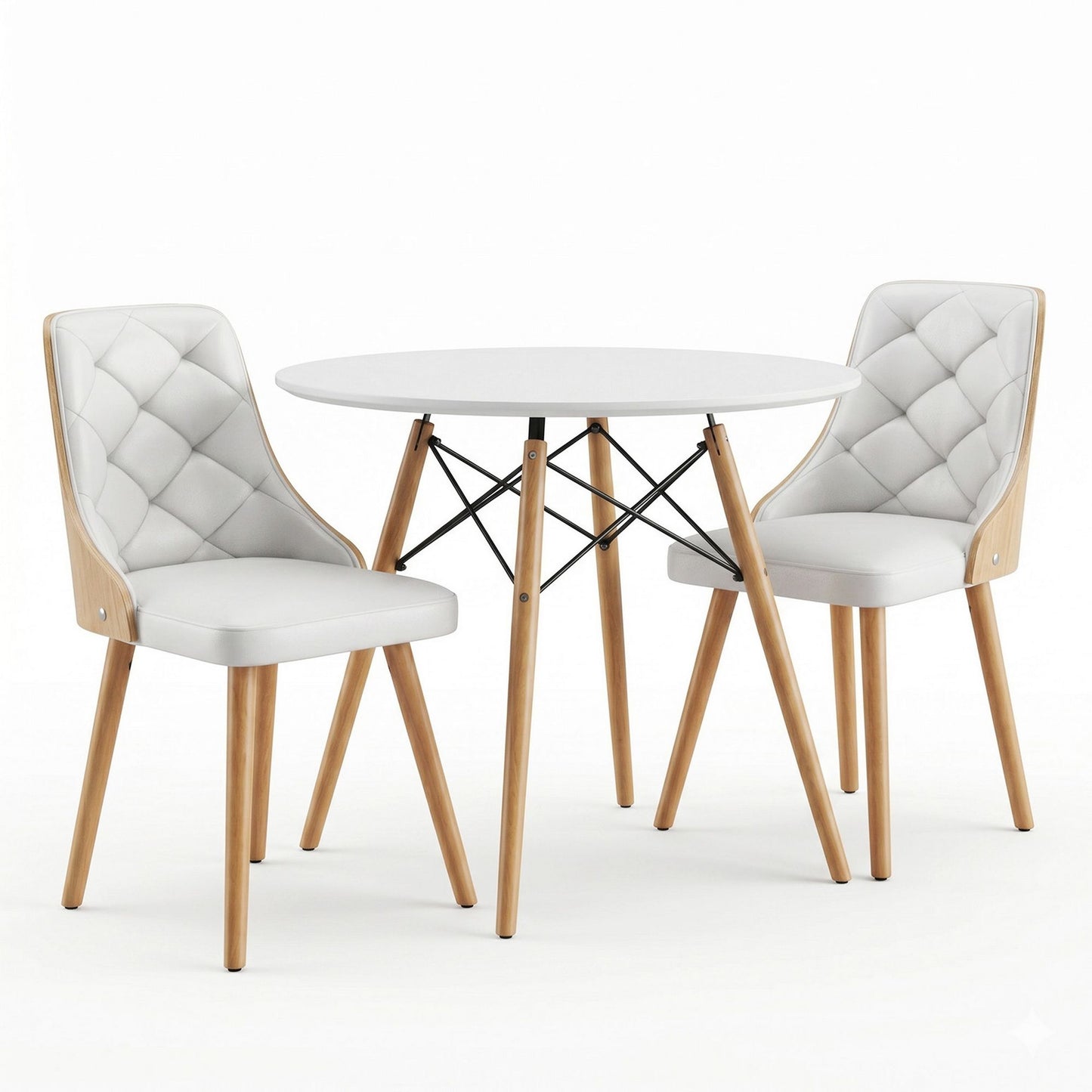 Artiss 3 Piece Round Dining Set - White