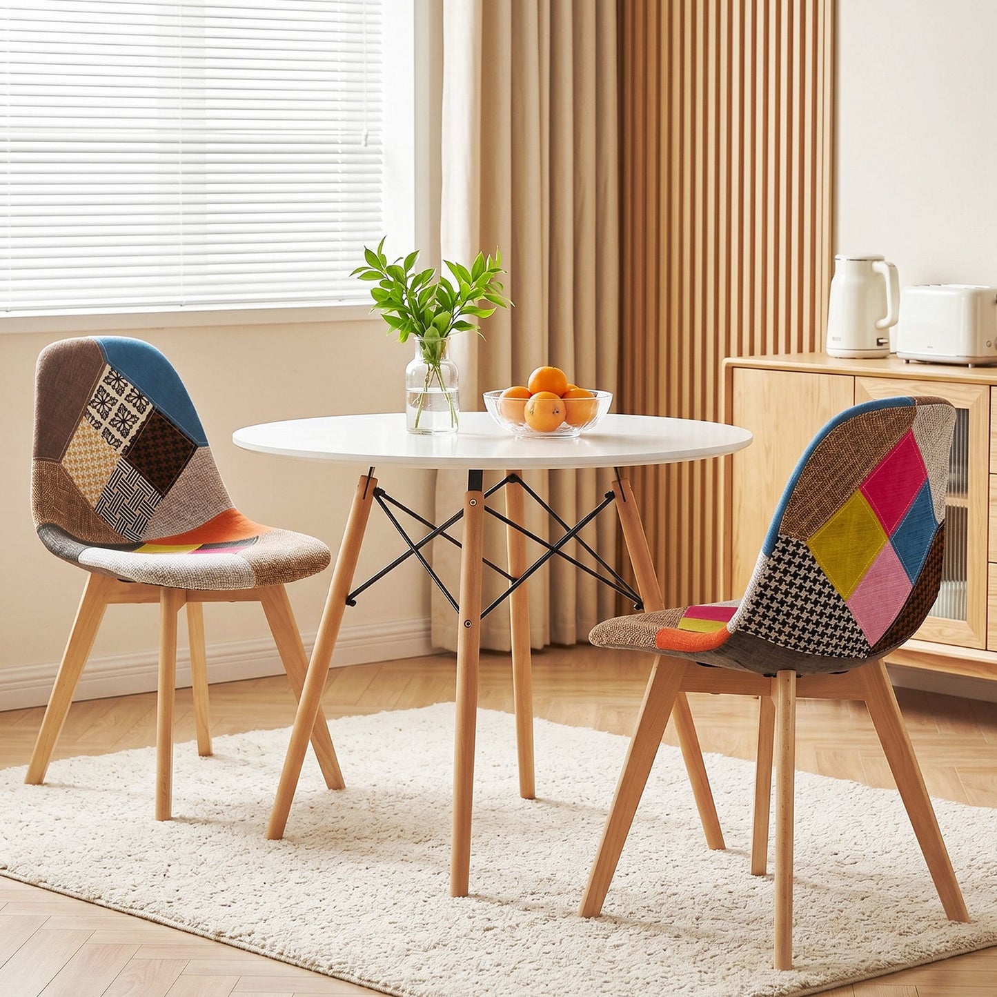 Artiss 3 Piece Round Dining Set - White