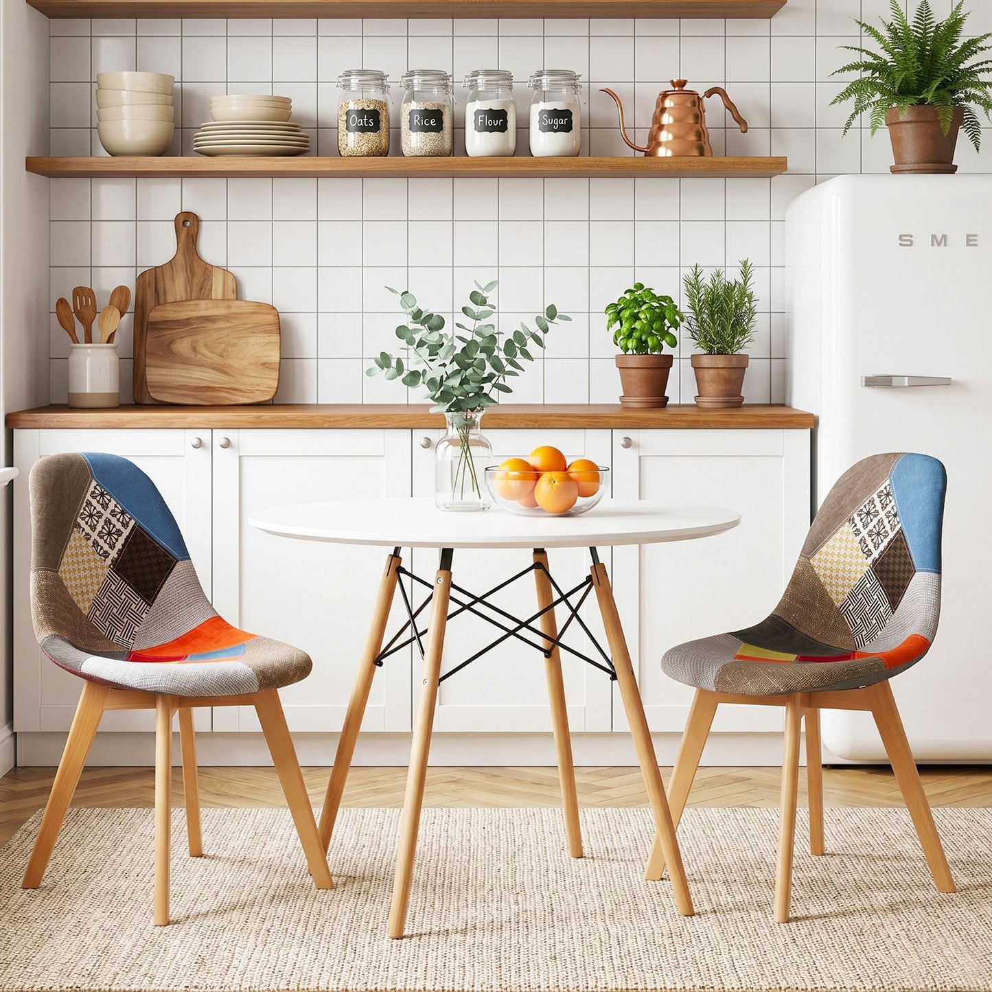 Artiss 3 Piece Round Dining Set - White