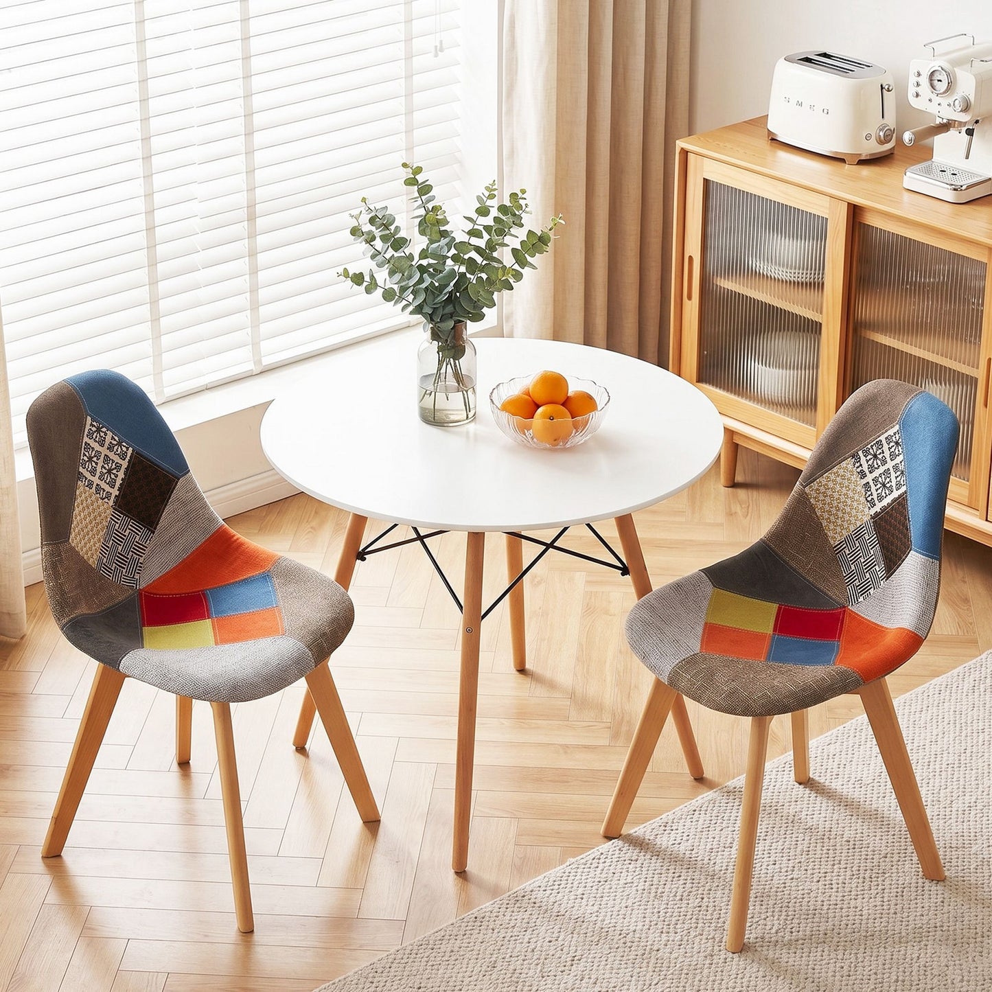 Artiss 3 Piece Round Dining Set - White