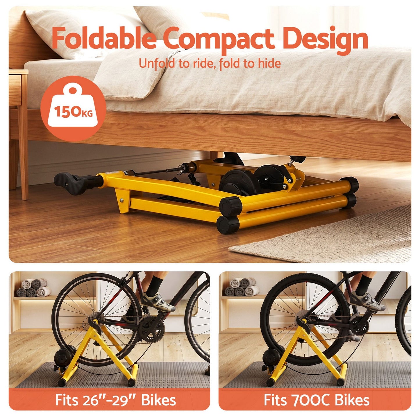 Everfit Bike Trainer Stand - Yellow