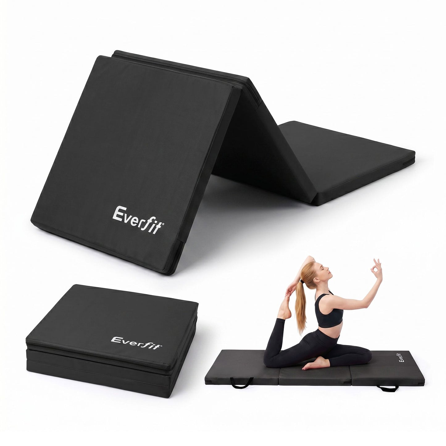Everfit 180cm Folding Gymnastics Mat - Black