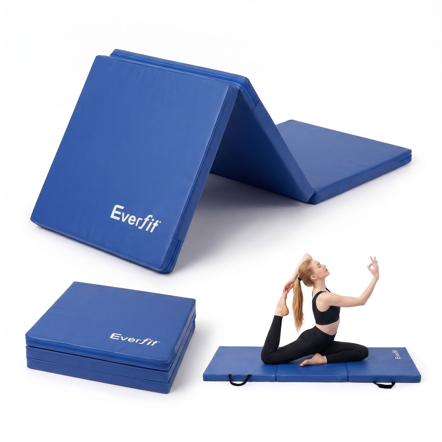 Everfit 180cm Folding Gymnastics Mat - Blue