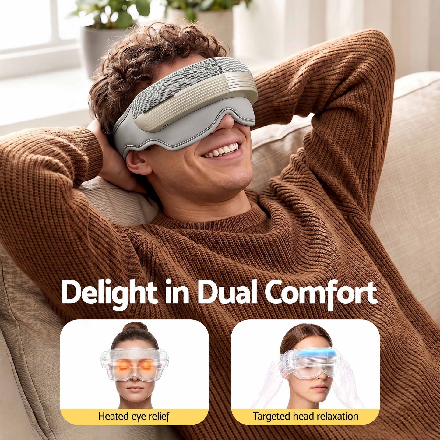 Livemor Eye & Head Massager with Heat - Grey