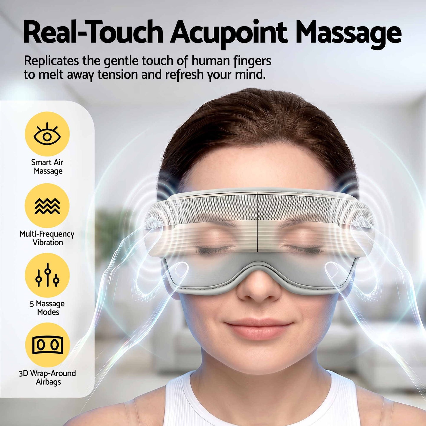 Livemor Eye & Head Massager with Heat - Grey
