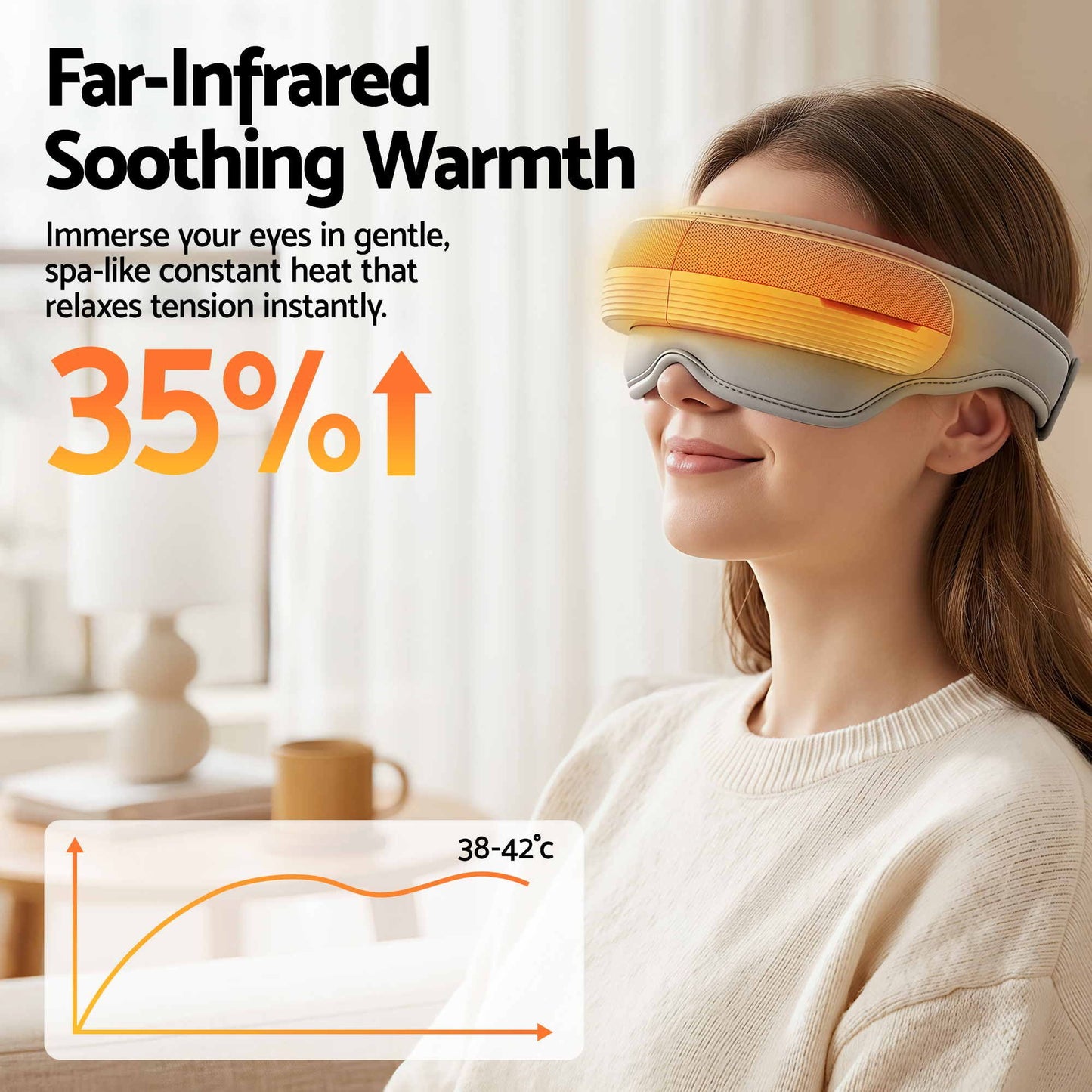 Livemor Eye & Head Massager with Heat - Grey