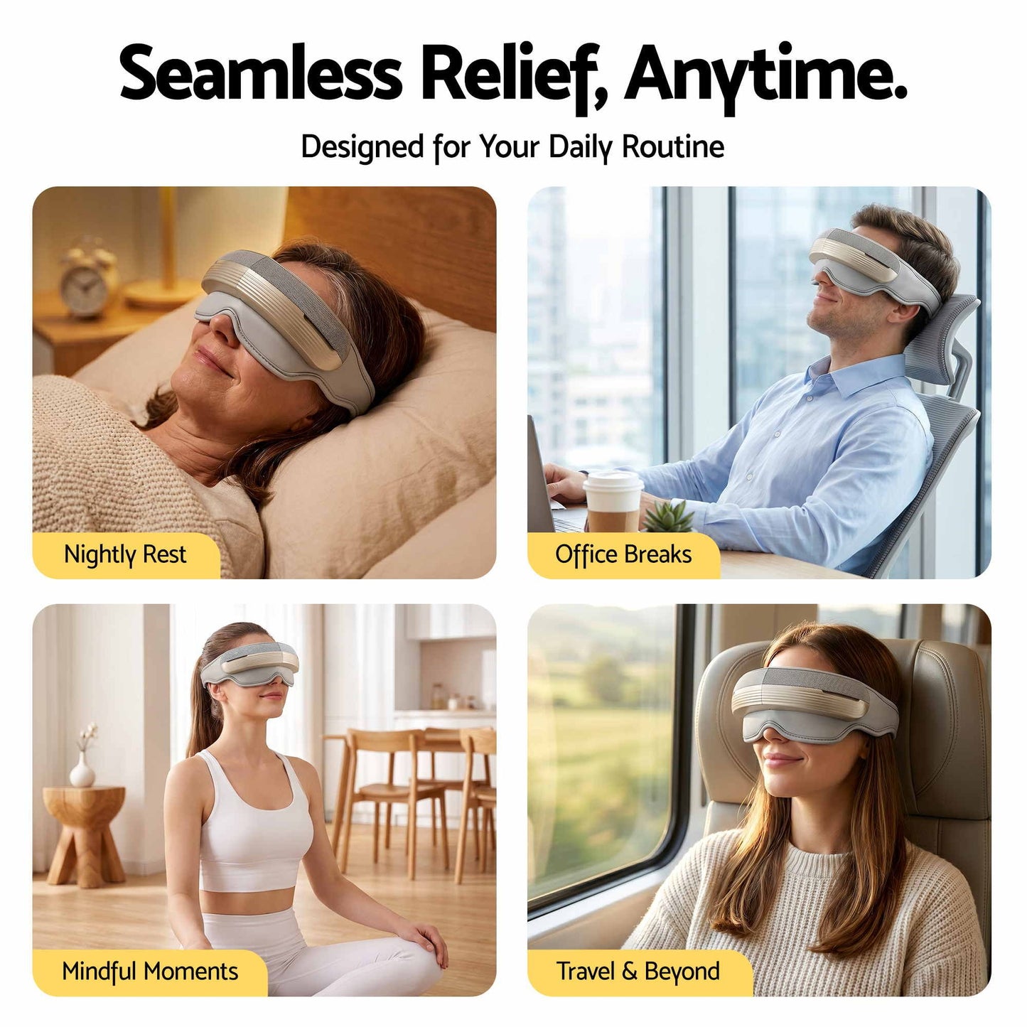 Livemor Eye & Head Massager with Heat - Grey