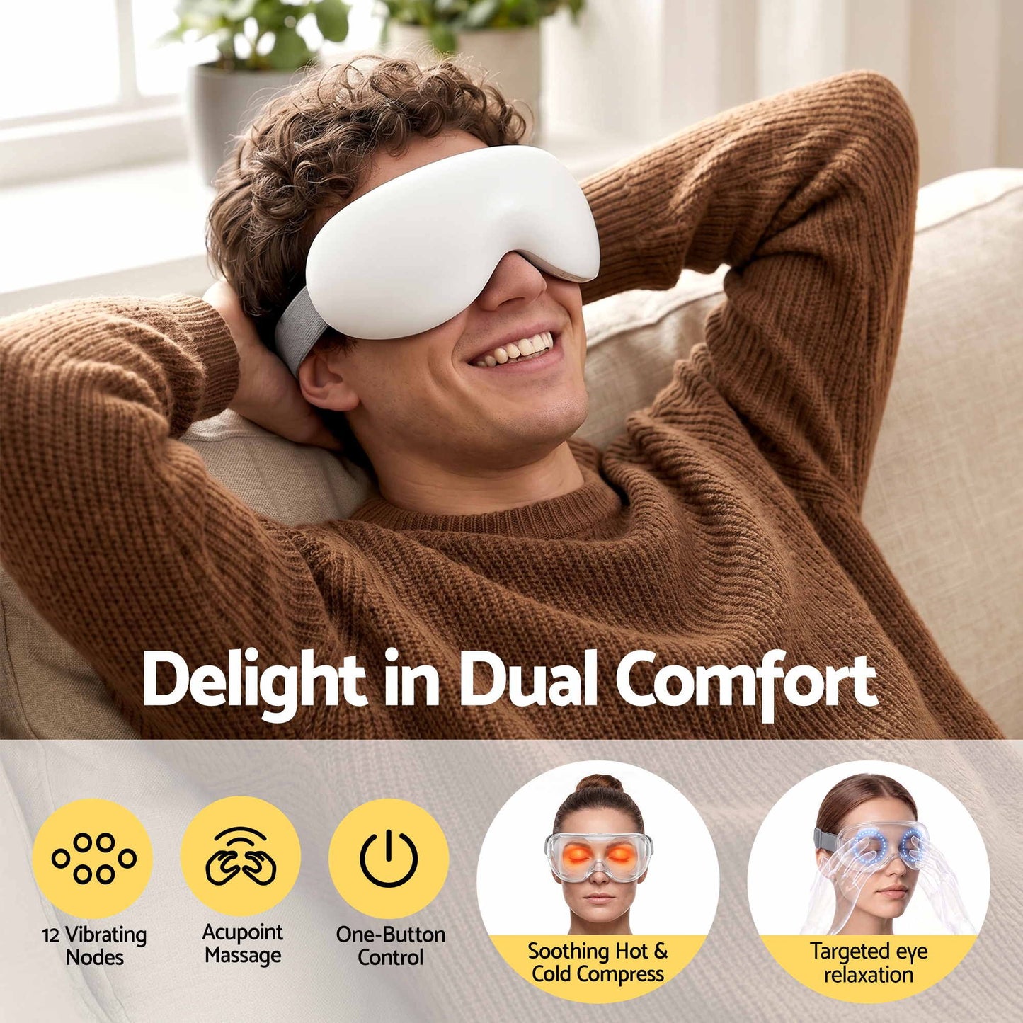 Livemor Cooling & Heating Eye Massager - White