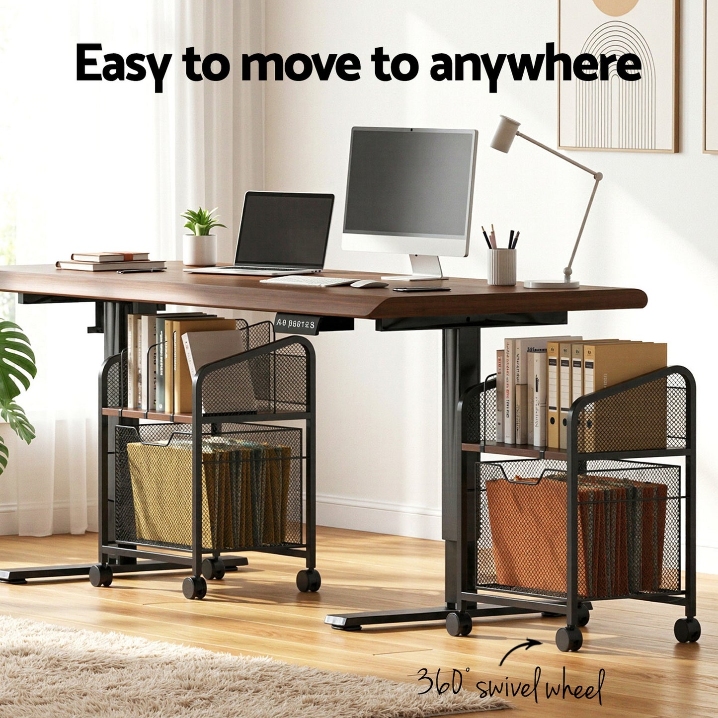 Artiss Mobile Filing Cabinet - black