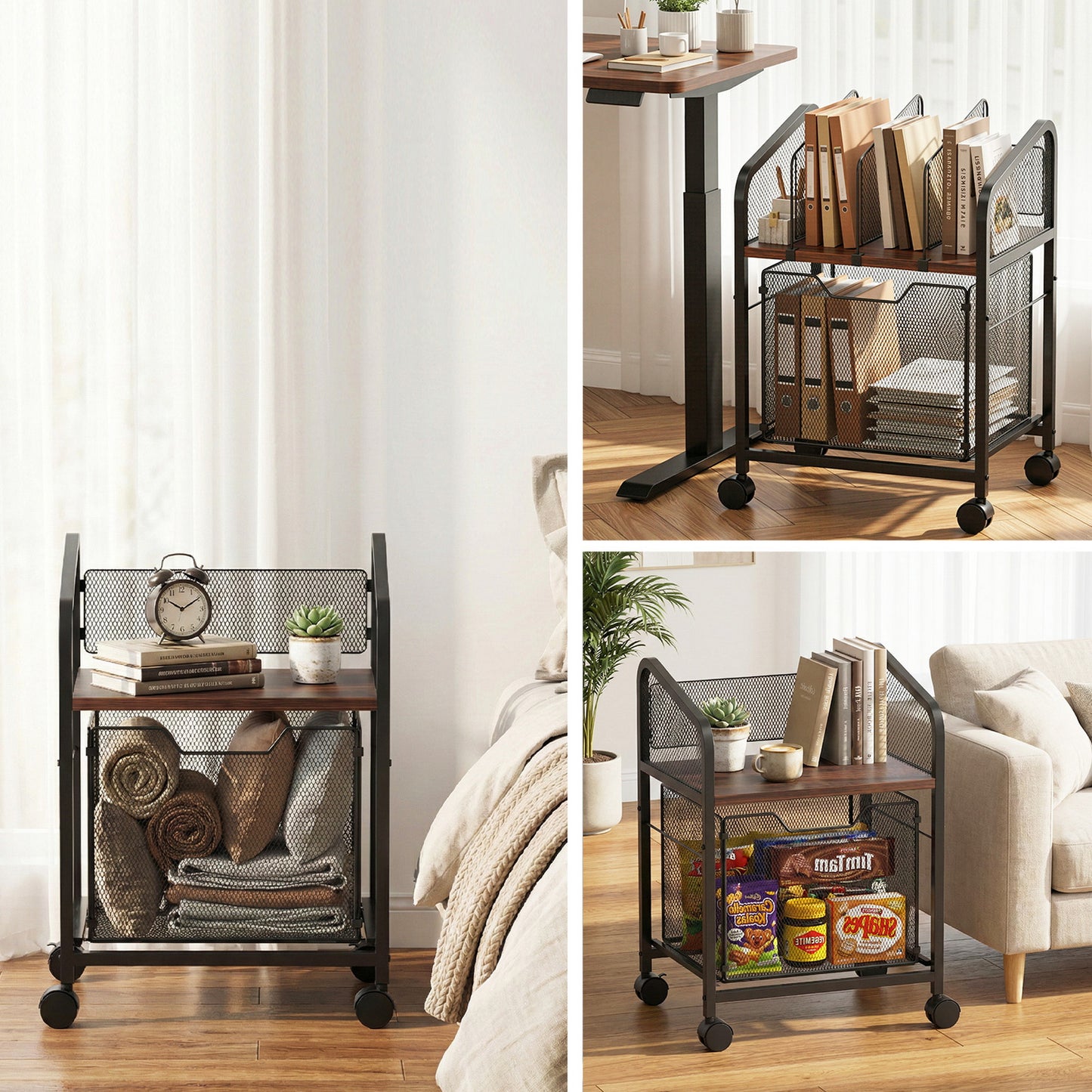Artiss Mobile Filing Cabinet - black