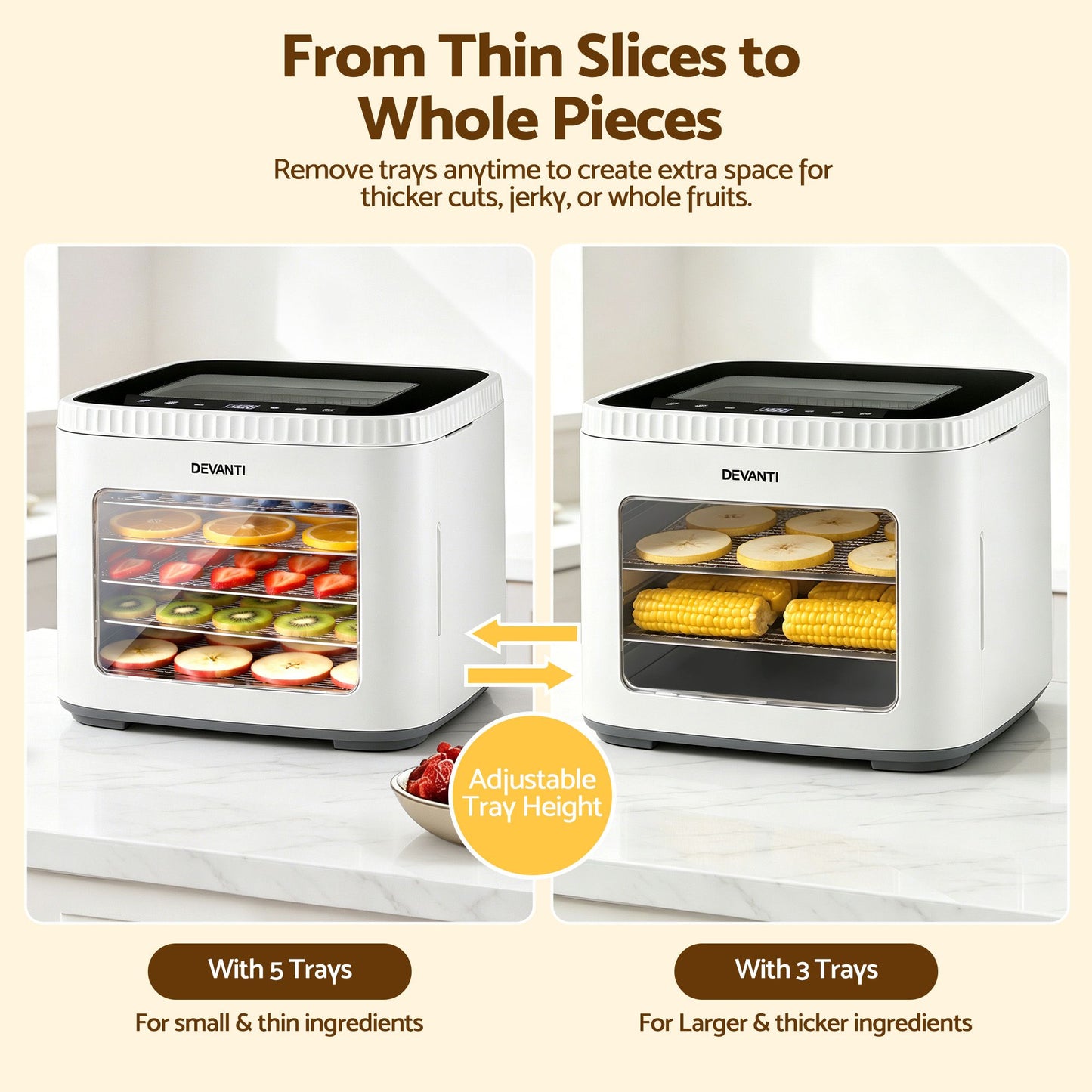 Devanti 5-Tray Food Dehydrator - White