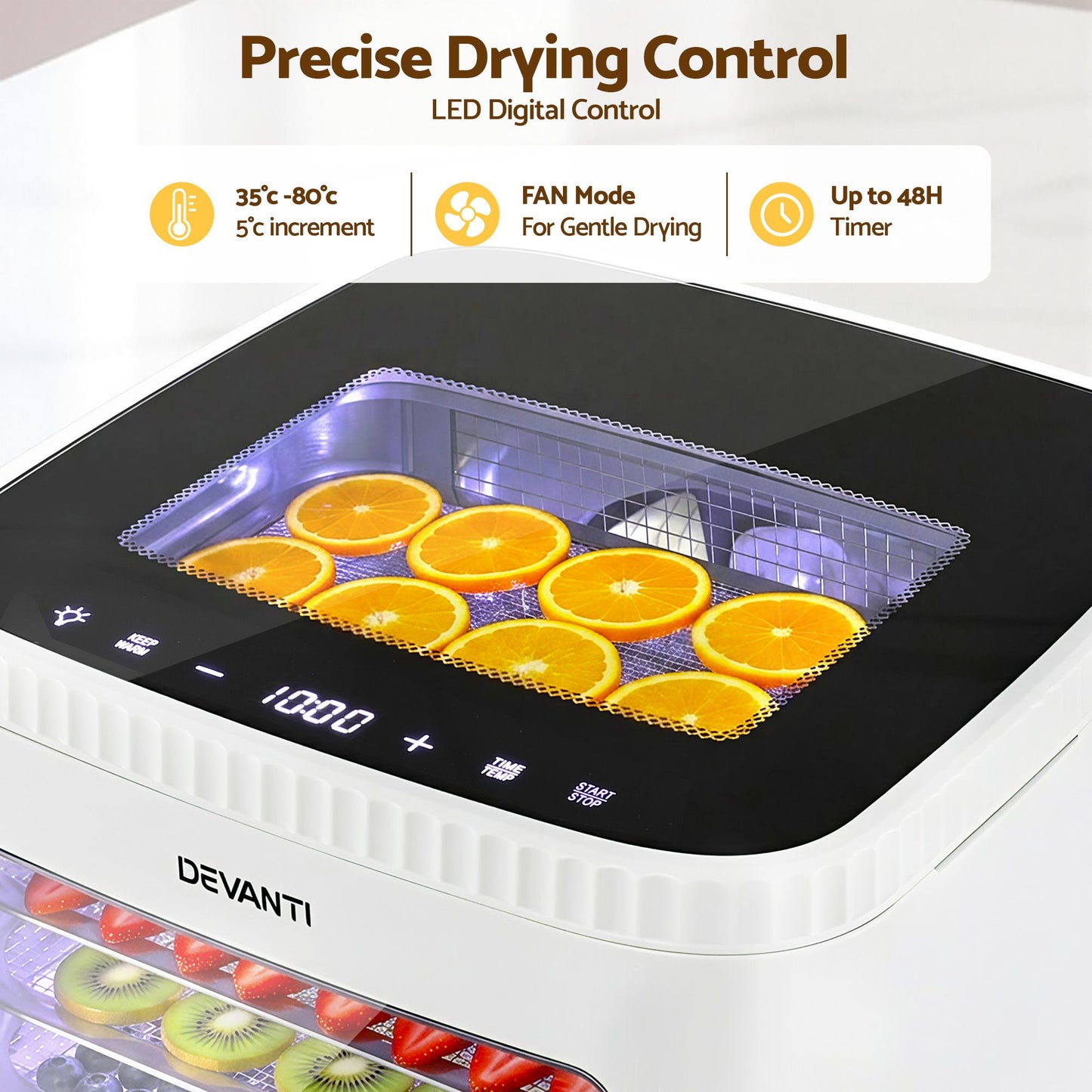 Devanti 5-Tray Food Dehydrator - White