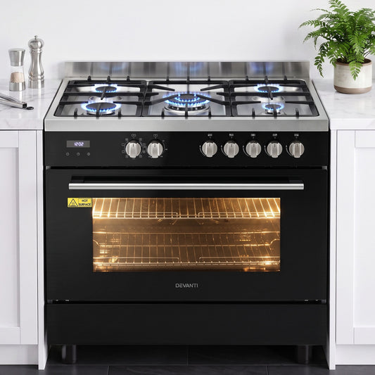 Devanti 90cm Dual Fuel Cooker - 5 Burner