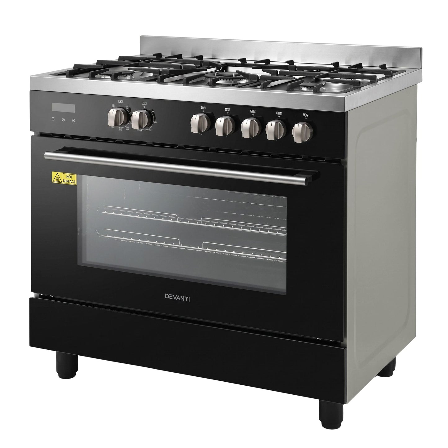 Devanti 90cm Dual Fuel Cooker - 5 Burner