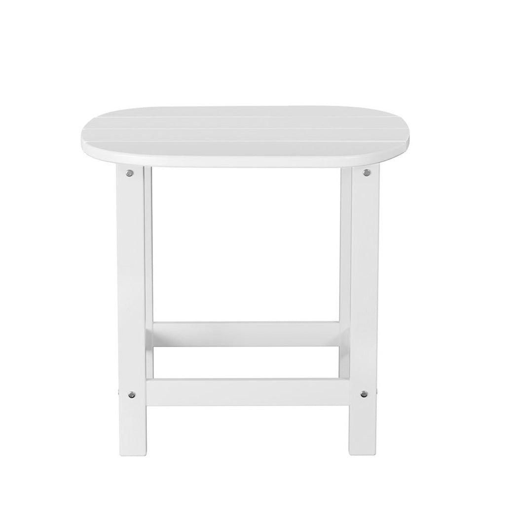 Gardeon Outdoor Coffee Side Table HDPE Desk Patio Furniture Camping Garden White