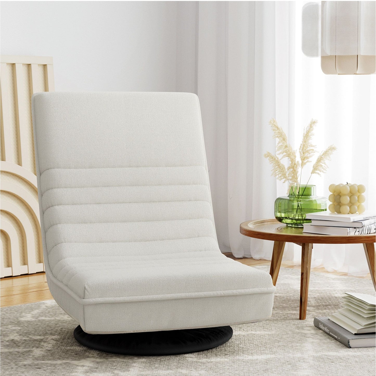 Artiss Floor Lounge & Charging Side Table Set