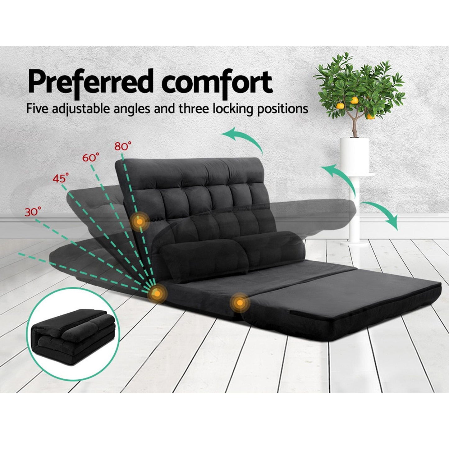 Artiss Floor Sofa Bed & 120cm TV Unit Set