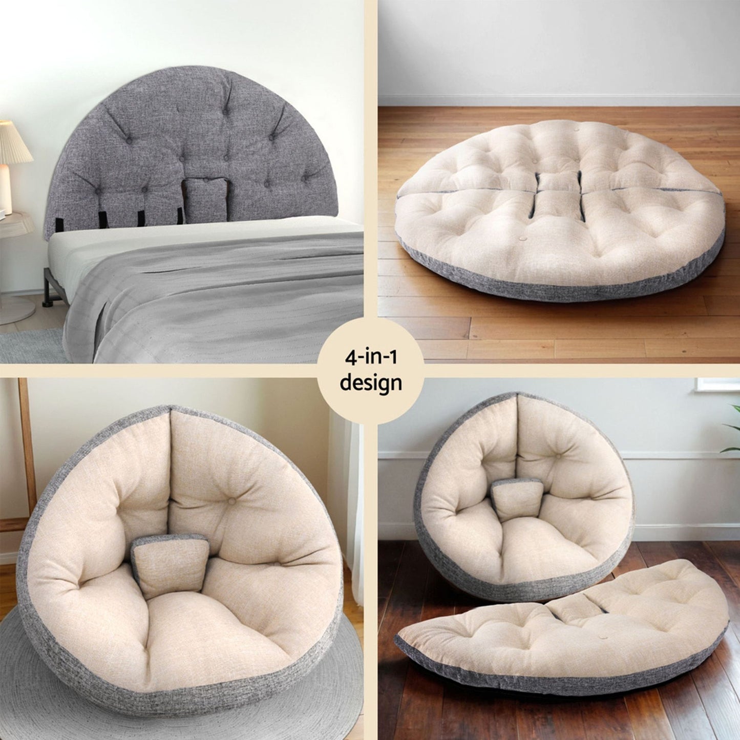 Artiss Floor Lounge & Charging Coffee Table Set