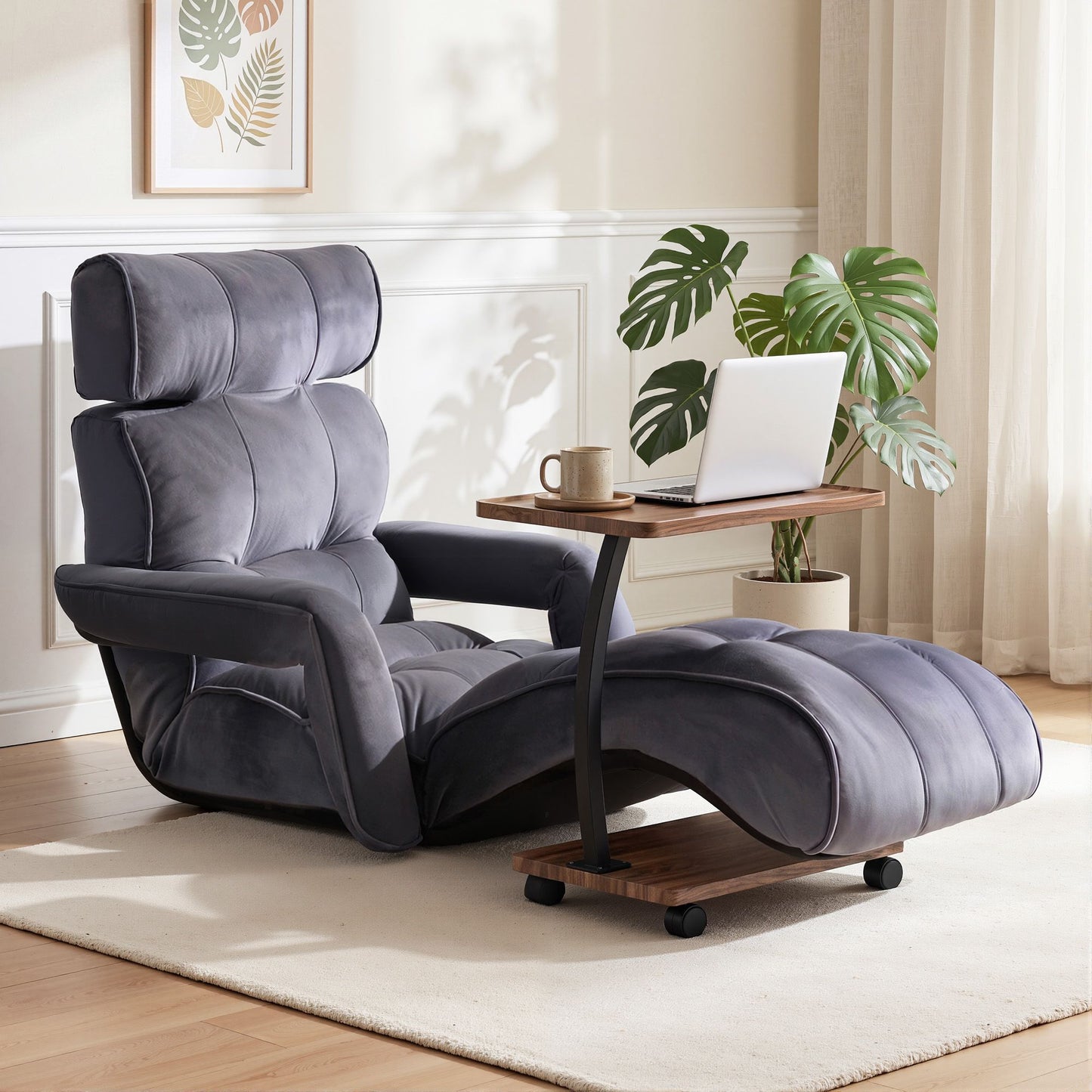 Artiss Floor Lounge Recliner & Coffee Table Set