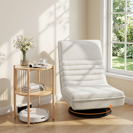 Artiss Swivel Floor Sofa Chair & Side Table Set