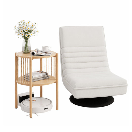 Artiss Swivel Floor Sofa Chair & Side Table Set