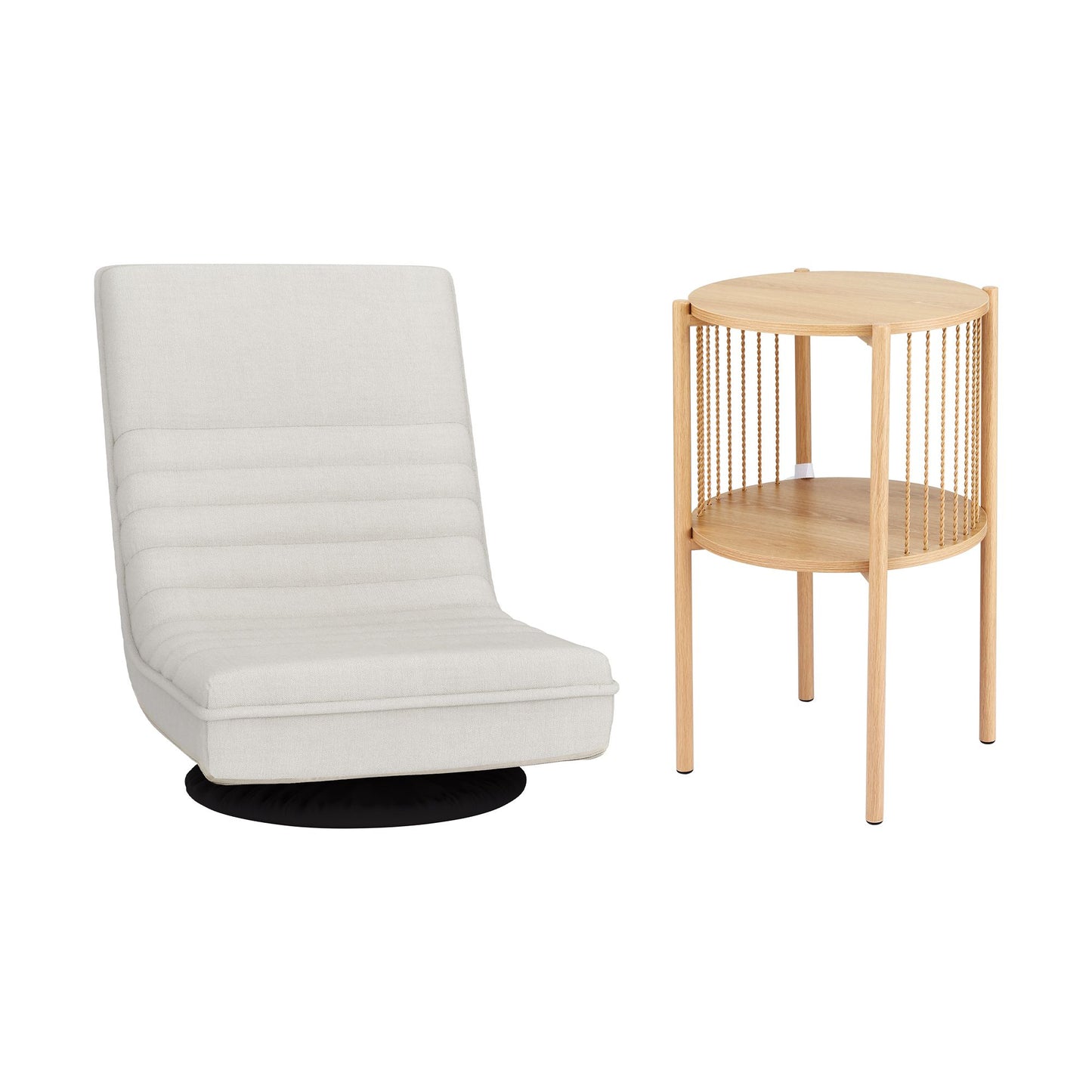 Artiss Swivel Floor Sofa Chair & Side Table Set