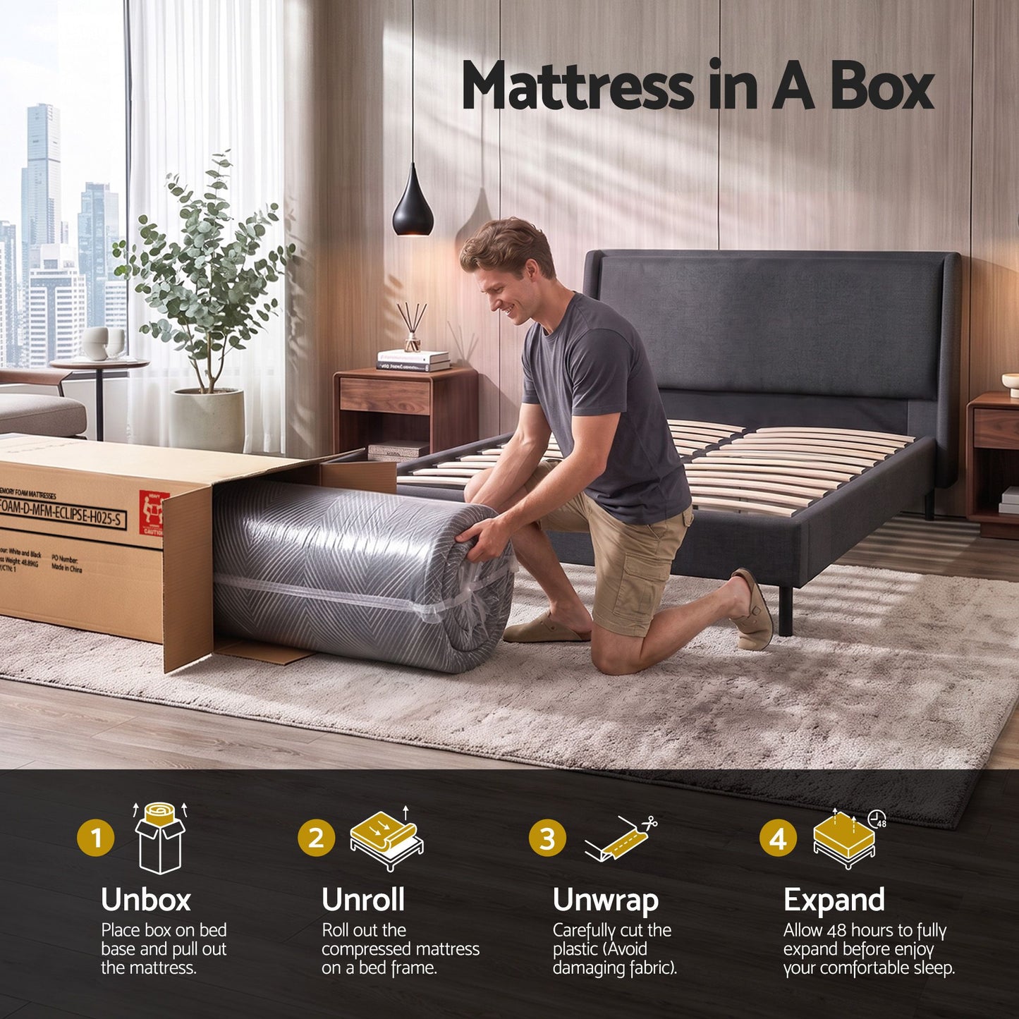 Giselle ECLIPSE 25cm Memory Foam Mattress - Single