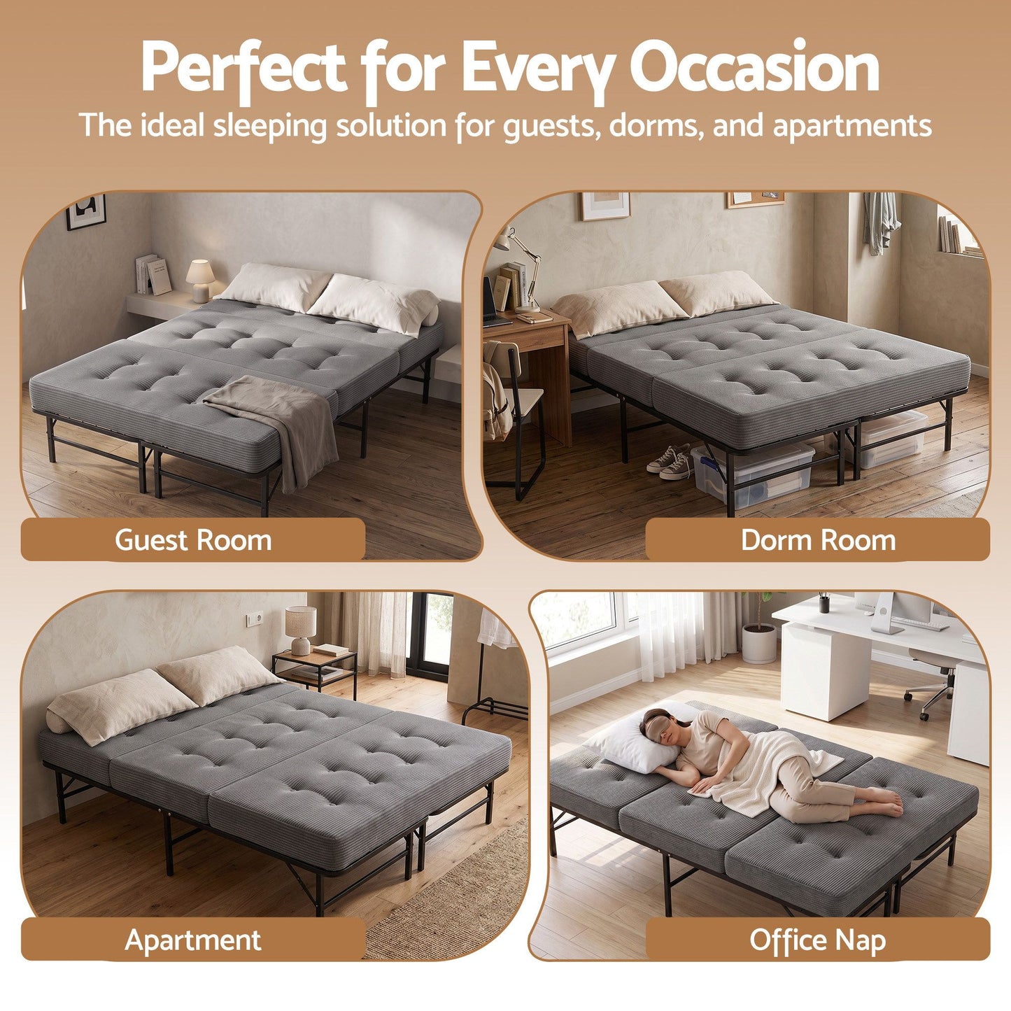 Giselle Double Folding Bed with 15cm Foam Mattress