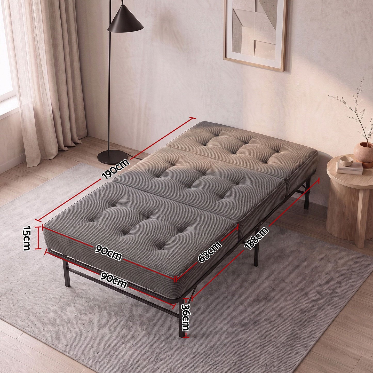 Giselle Single Folding Bed with 15cm Foam Mattress