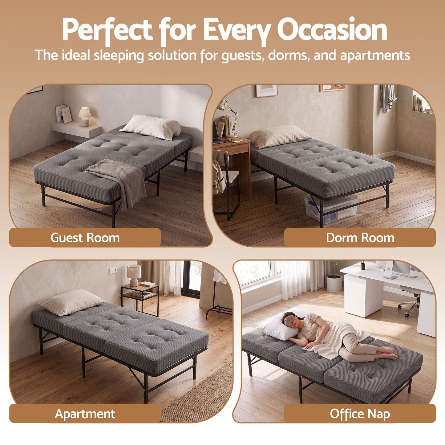 Giselle Single Folding Bed with 15cm Foam Mattress