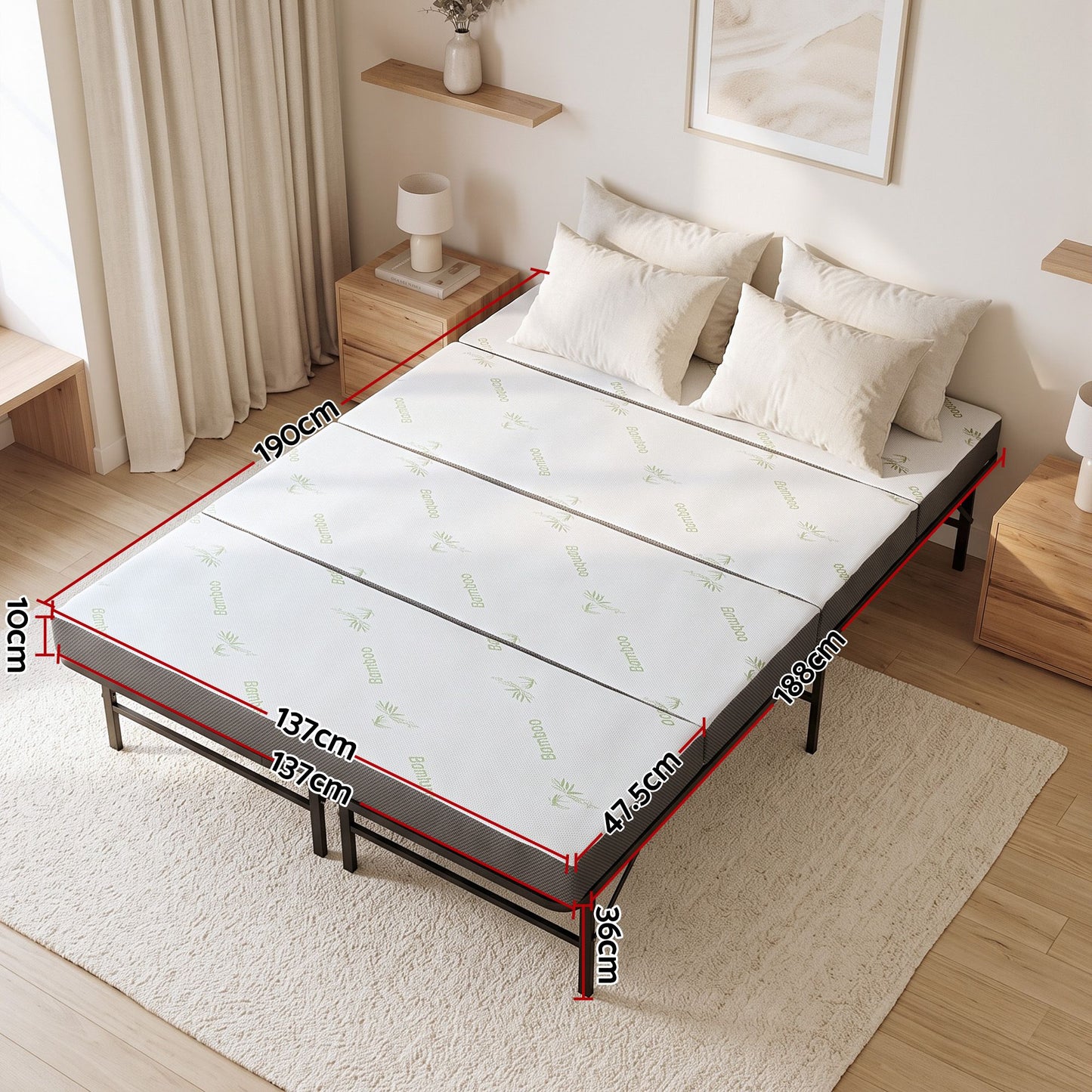 Giselle Double Folding Bed with Mattress
