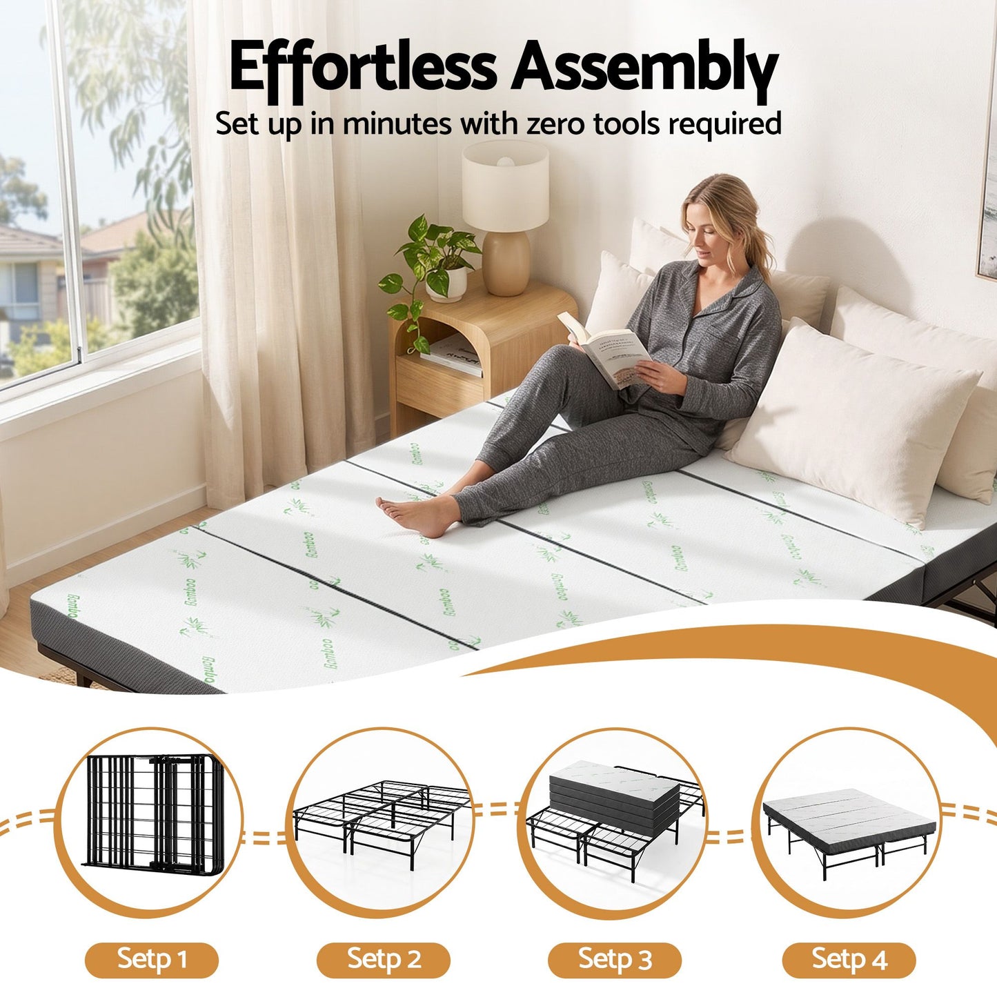 Giselle Double Folding Bed with Mattress