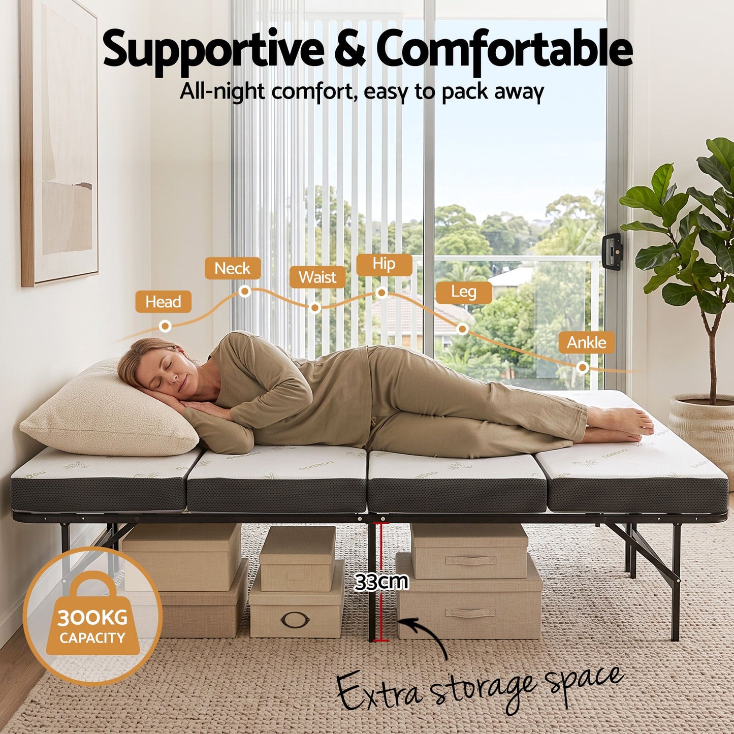 Giselle Queen Folding Bed with Mattress