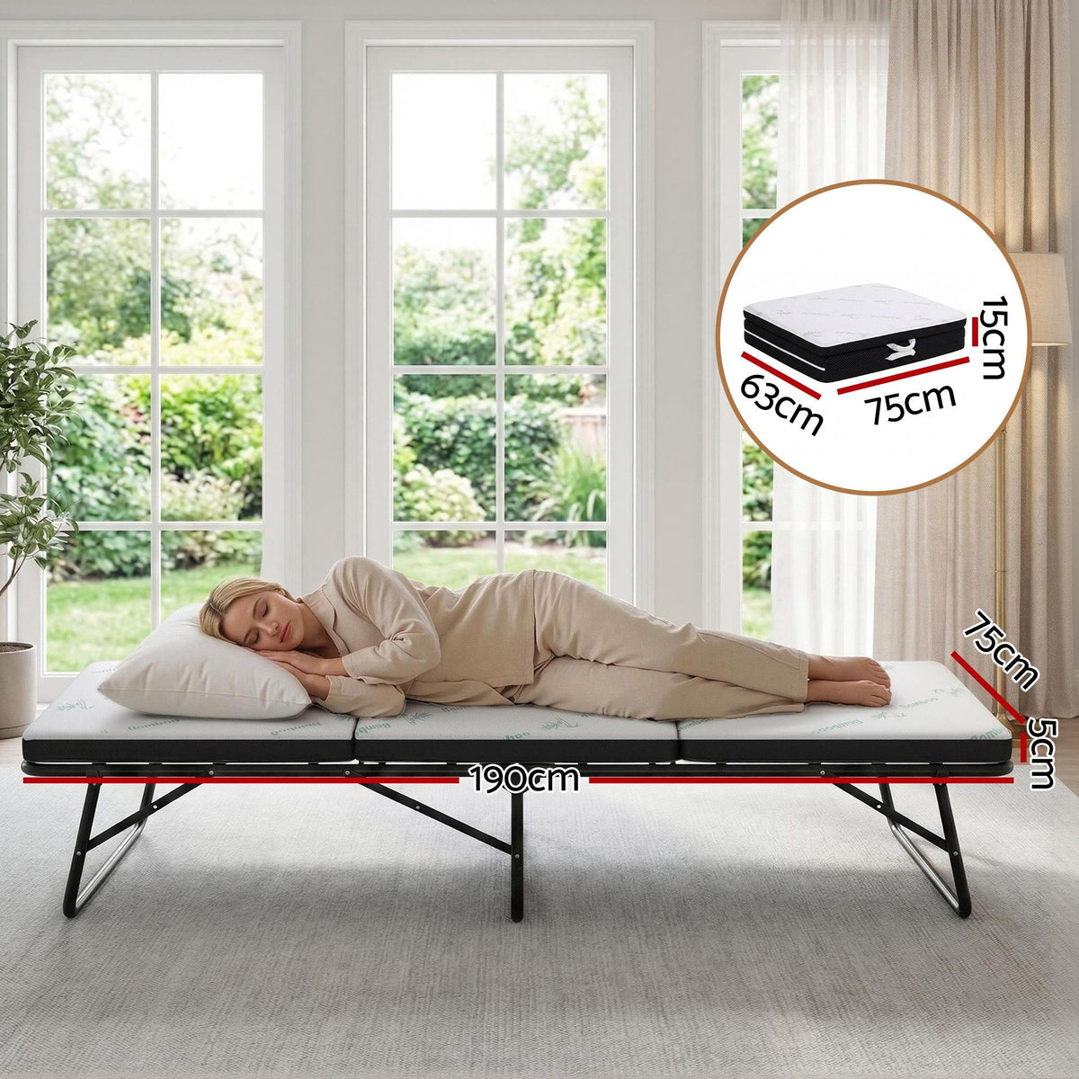 Giselle Tri-Fold Folding Mattress – 5cm