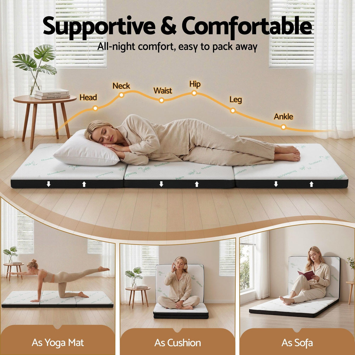 Giselle Tri-Fold Folding Mattress – 5cm