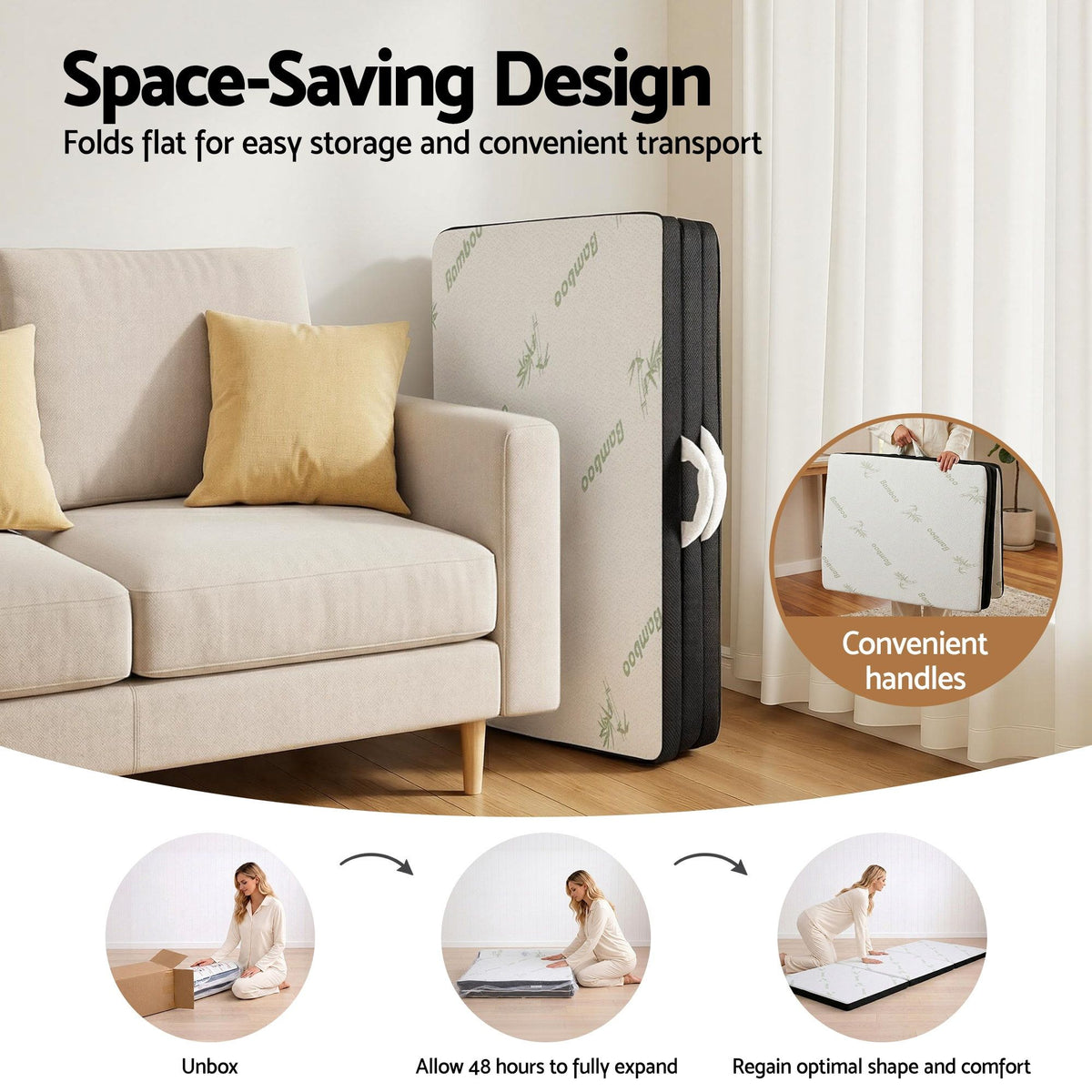 Giselle Tri-Fold Folding Mattress – 5cm