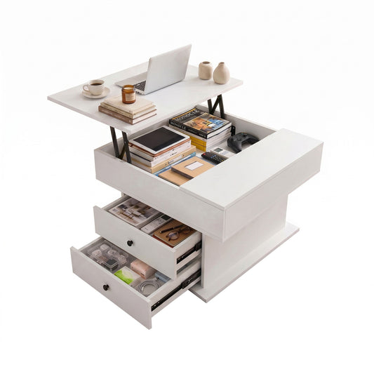 Artiss Lift Top Coffee Table - White