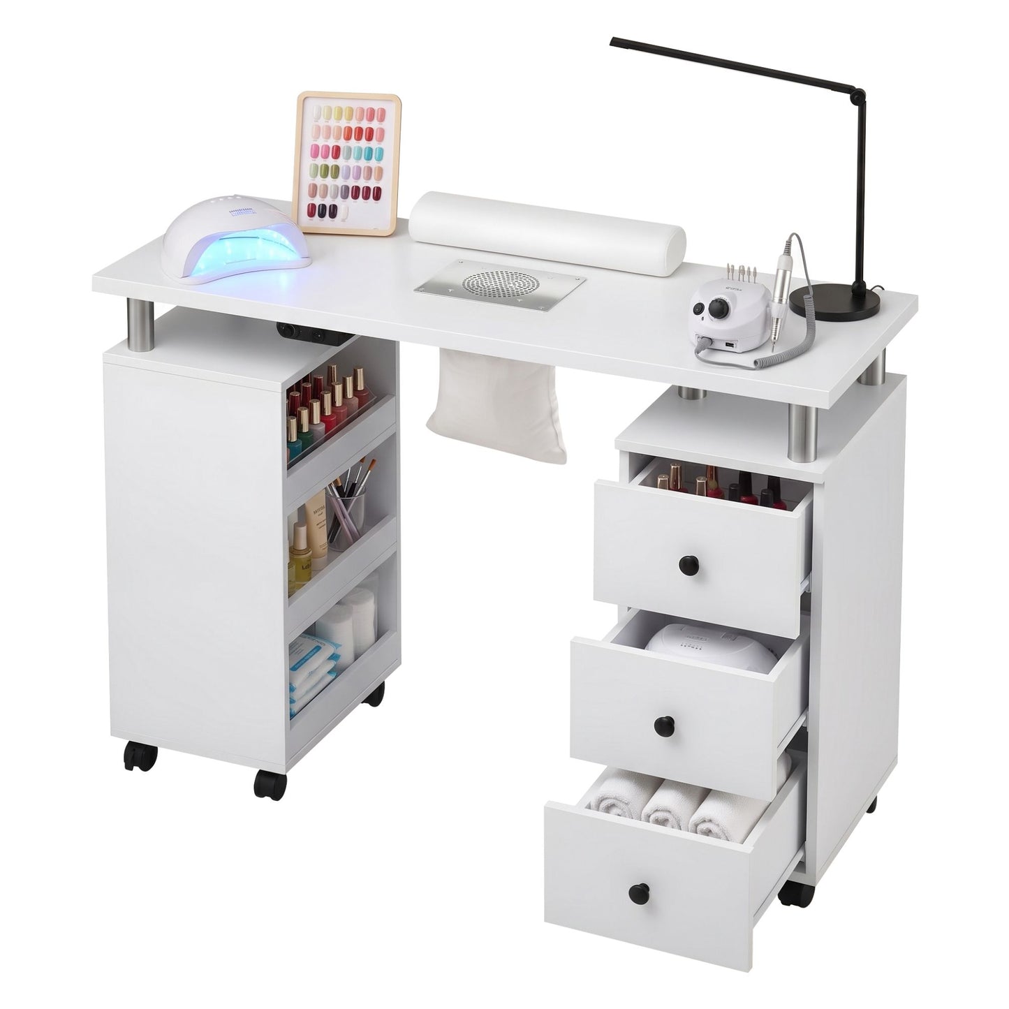 Artiss Manicure Table with Dust Collector - White