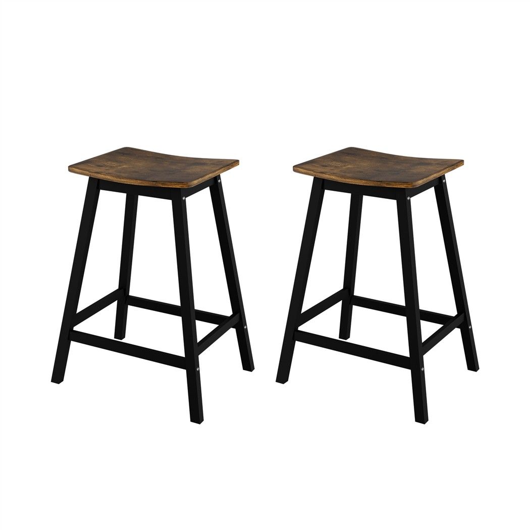 Artiss 2 Pack Bar Stools - brown