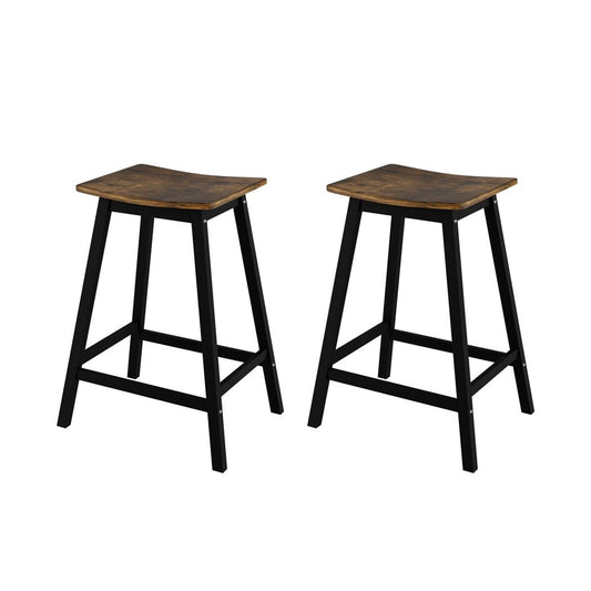 Artiss 2 Pack Bar Stools - brown