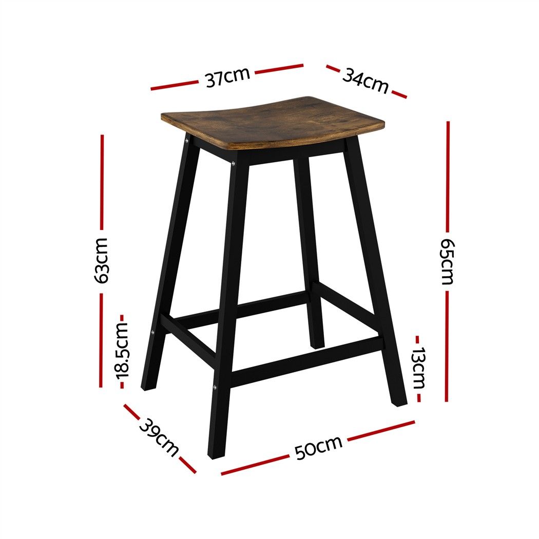 Artiss 2 Pack Bar Stools - brown