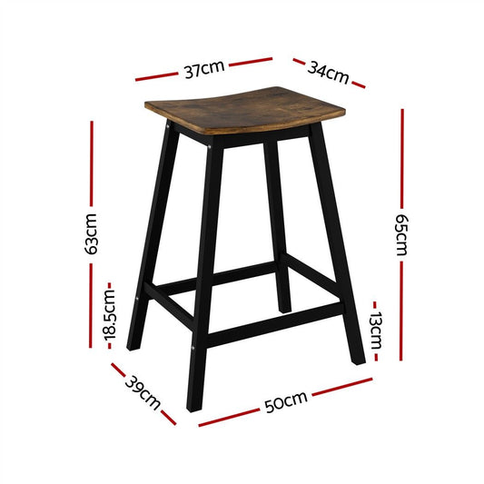 Artiss 2 Pack Bar Stools - brown