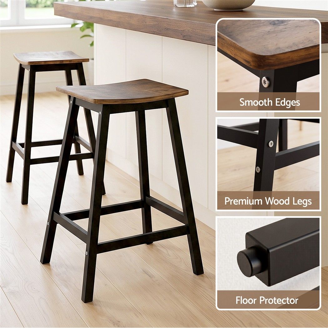 Artiss 2 Pack Bar Stools - brown