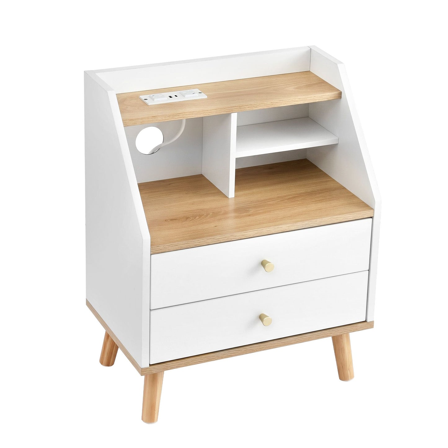 Artiss Bedside Table with Charging Station