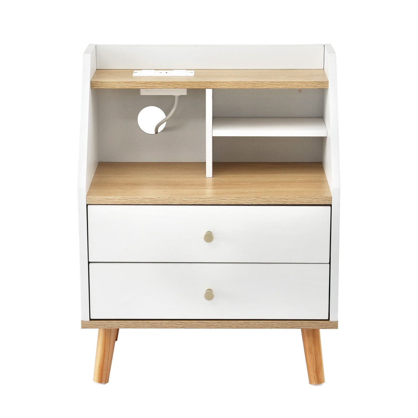 Artiss Bedside Table with Charging Station