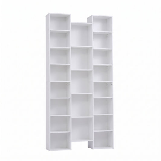 Artiss Bookshelf Display Shelves CD DVD Storage Rack Tall Bookcase White