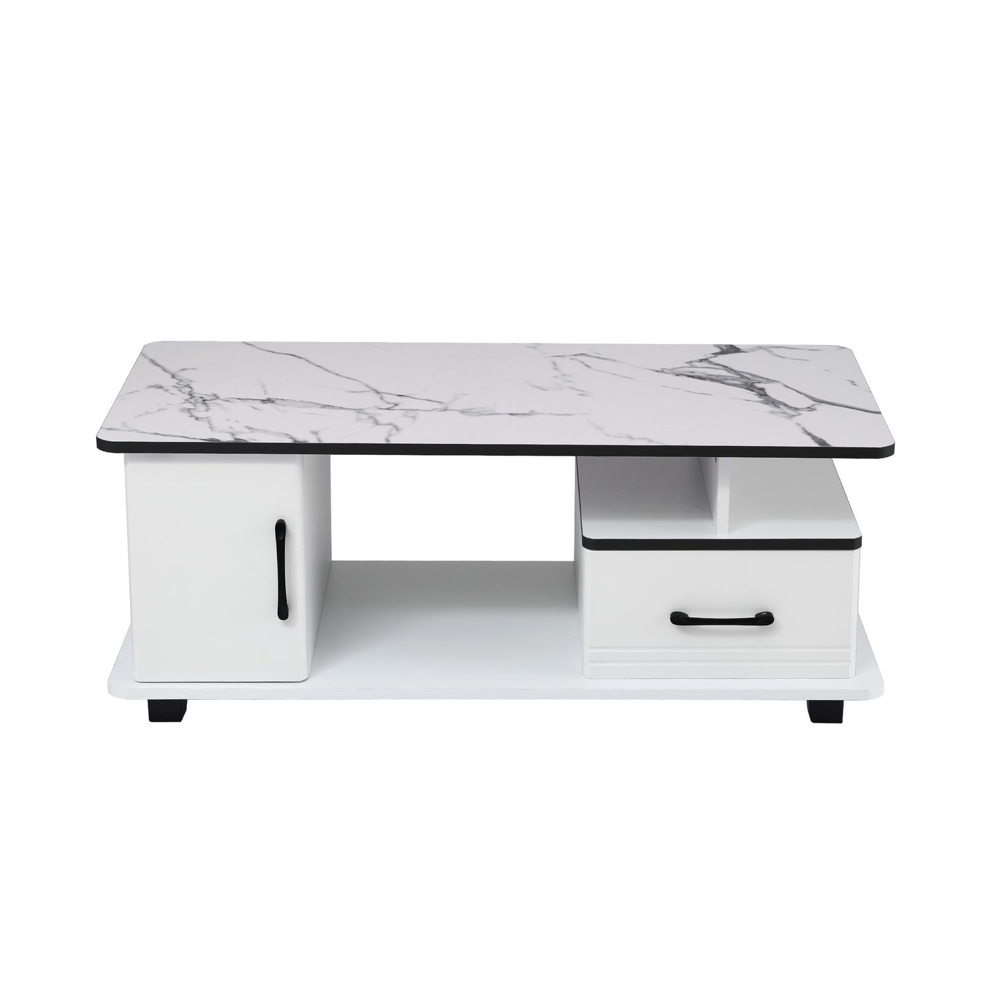 Artiss Marble Coffee Table - White