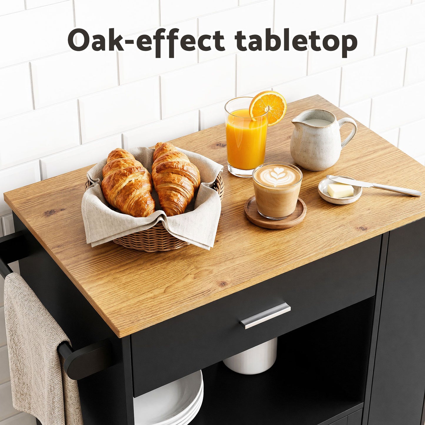 Artiss Kitchen Island Trolley with Shelf